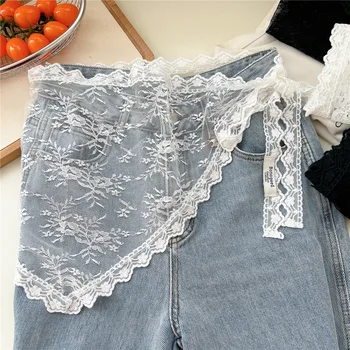 Coreano Ins stile giapponese moda impilata morbida patchwork di pizzo mezza gonna gonna con tenda di testa piccolo grembiule gonna abito abbinata 1