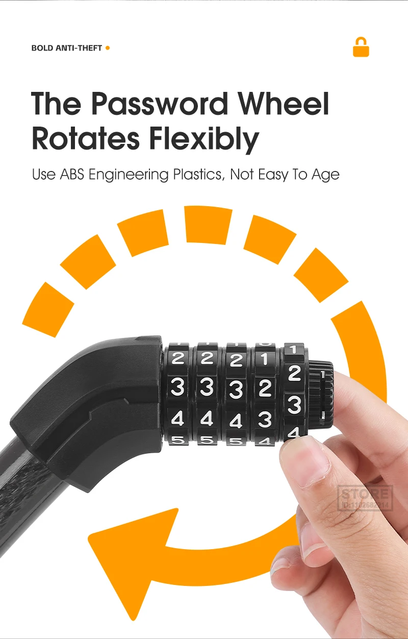 CHR Câble Antivol Pour Vélo Câble De Verrouillage Antivol En Acier