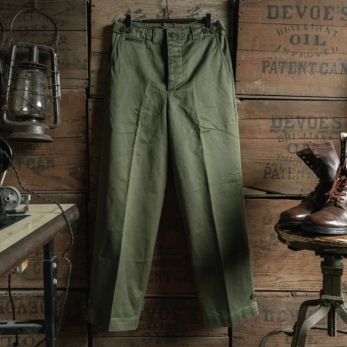 米軍40s Special Vintage M-43 M-51 Pants Rugged Bronson Army M-1943 Field Trousers Heavy Sateen Fatigue