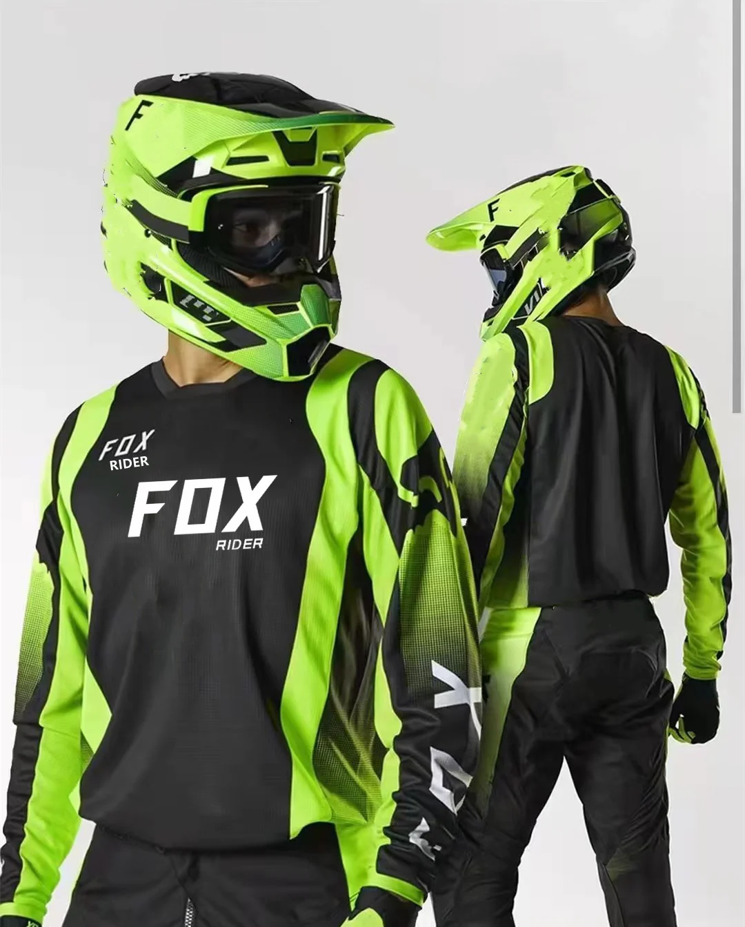 Riderfox Gear Set Motocross Jersey Pants Mx Combo Bmx Dirt Bike Outfit
