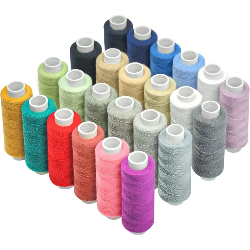 24pcs Sewing Thread Spools Polyester Thread for Hand & Machine Sewing DIY Kit for Beginners Home 24 Mixcolor sewing tools embroidery machine thread kit