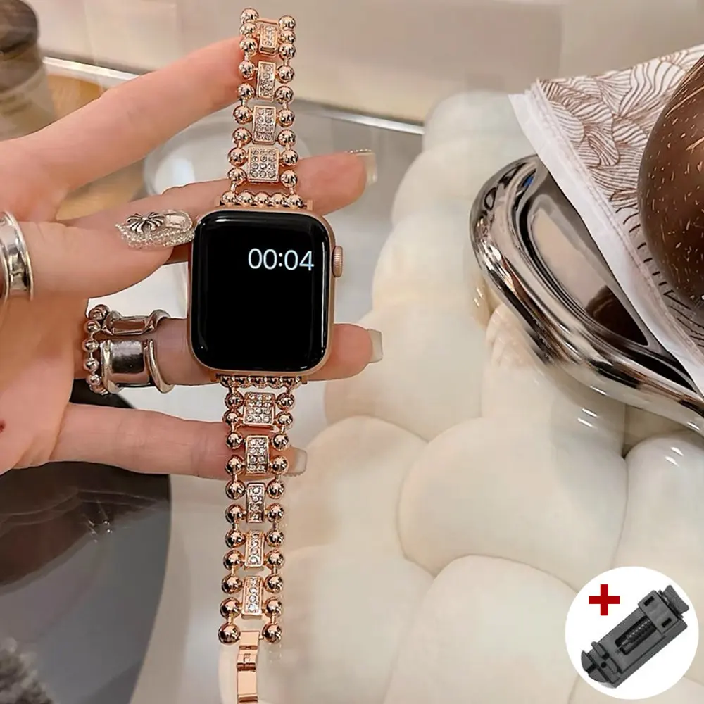 Silver Apple Watch Rose Gold Band  Apple Watch Band Women Silver - Women  Band Apple - Aliexpress