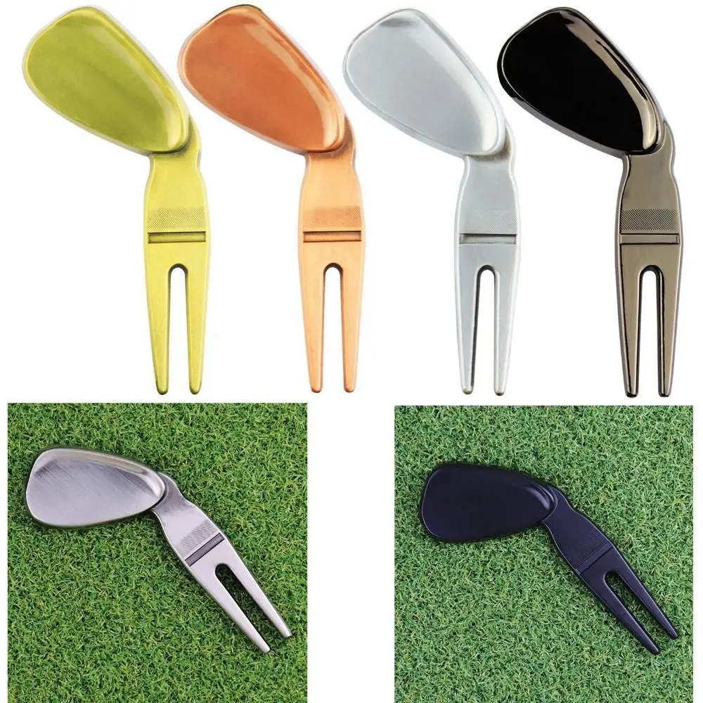 Golf Accessories Spacecraft Golf Green Fork Zinc Alloy Magnetic Golf Ball Fork Multifunctional Portable Divot Fork Golf Club