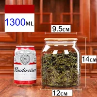 1.3L/3L/4L Sealed Glass Bottles Glass Jars and Lids Kitchen Food Storage Containers Transparent Spice Organizer Tea Sugar Tanks 2