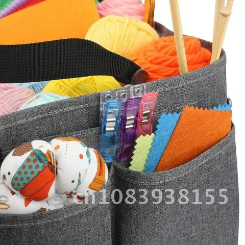 

Waterproof Gray Yarn Storage Bag New Color Crochet Hooks Knitting Bags Rectangular Sewing Accessories Bags Gift Bag For Women