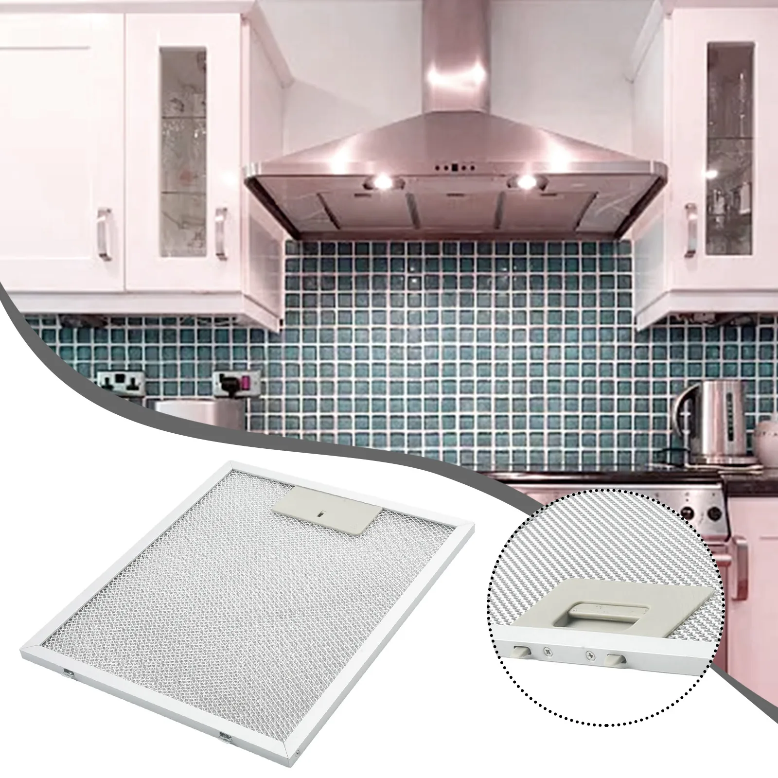 

Cooker Hood Grease Filter Stainless Steel Vent Ventilators 290x240mm Cooking Instrument Metal Replacement Grease