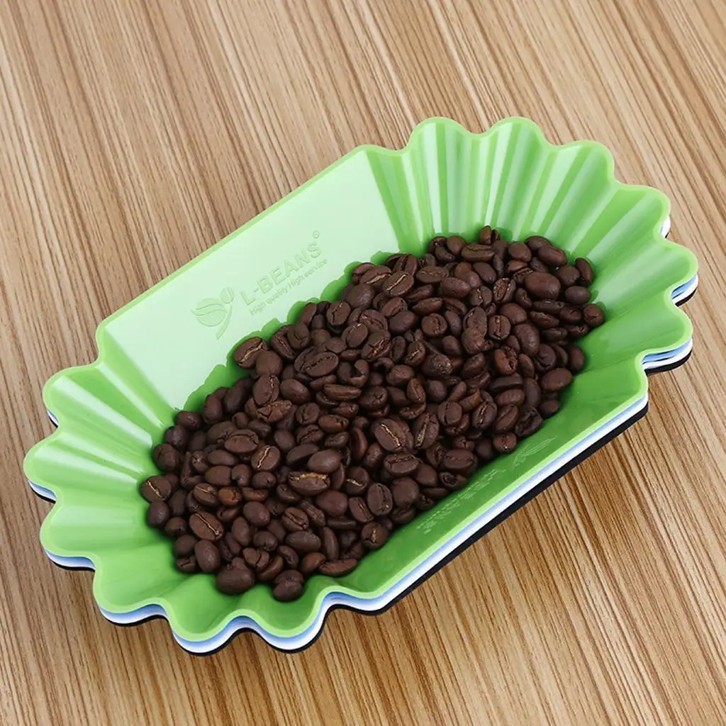 Coffee Powder Dish Dessert Plate Coffee Accessories Tea Tray Wooden Serving Tray 1 Piece Plastic Plate Oval Coffee Bean Tray for Kitchen Coffee Beans Display