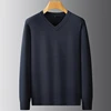 8XL 7XL 6XL 2024 New Autumn Winter High End Business V-Neck Sweater Men Soft Warm Cashmere Pullover Casual Loose Mens Sweaters 3