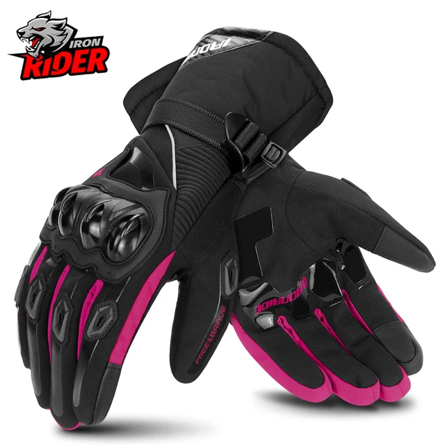 Guantes de Moto impermeables para hombre, protectores de pantalla táctil,  cálidos, a prueba de viento, Invierno - AliExpress