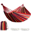 Double Hammock 2 Person Canvas Cotton Hammock with Tree Straps for Patio Garden Backyard Outdoor and Indoor (Red, Blue) 1