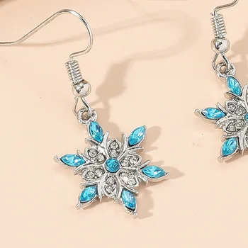 Cross-border AliExpress new simple snowflake pattern niche ins style, light luxury high-end women's ear hook pendant