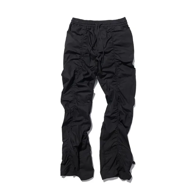 Sets With Pants Man Harajuku Punk Men's Streetwear Black Hip Hop Fashion Clothing Casual Tactical Trousers Y2k Goth Flared