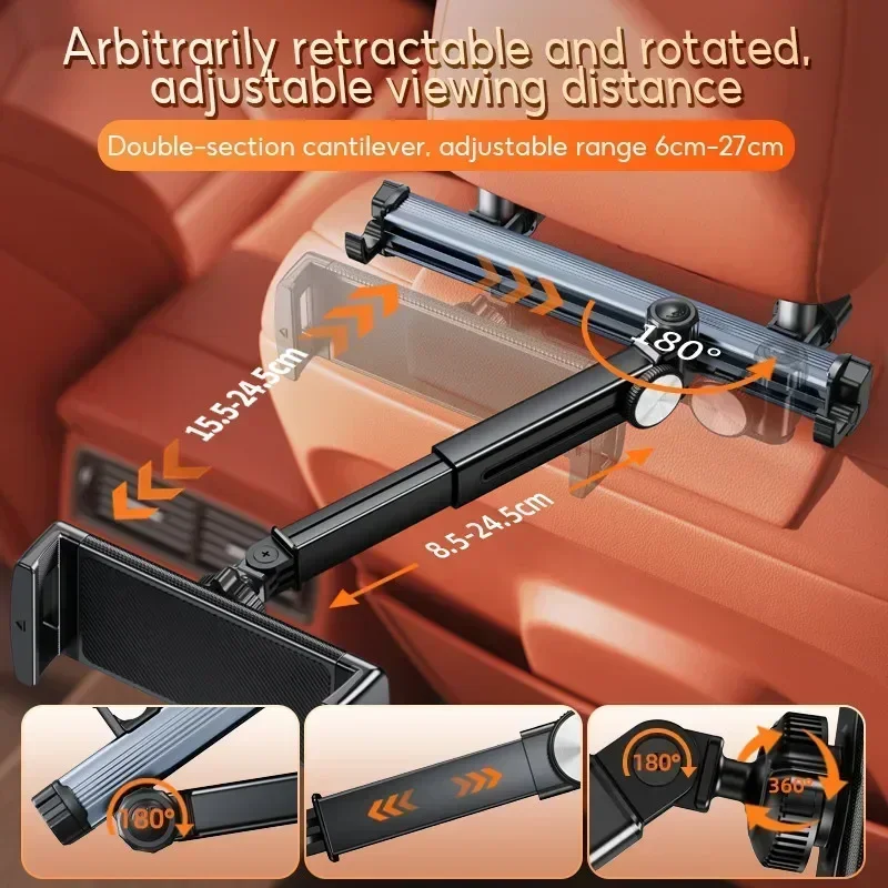 Hipacool Teleskop-Autotelefonhalter, Tablet-Ständer für die Rückenlehne, verstellbare magnetische Auto-Tablet-Halterung für 5,6-11,8-Zoll-Geräte – Detail 12