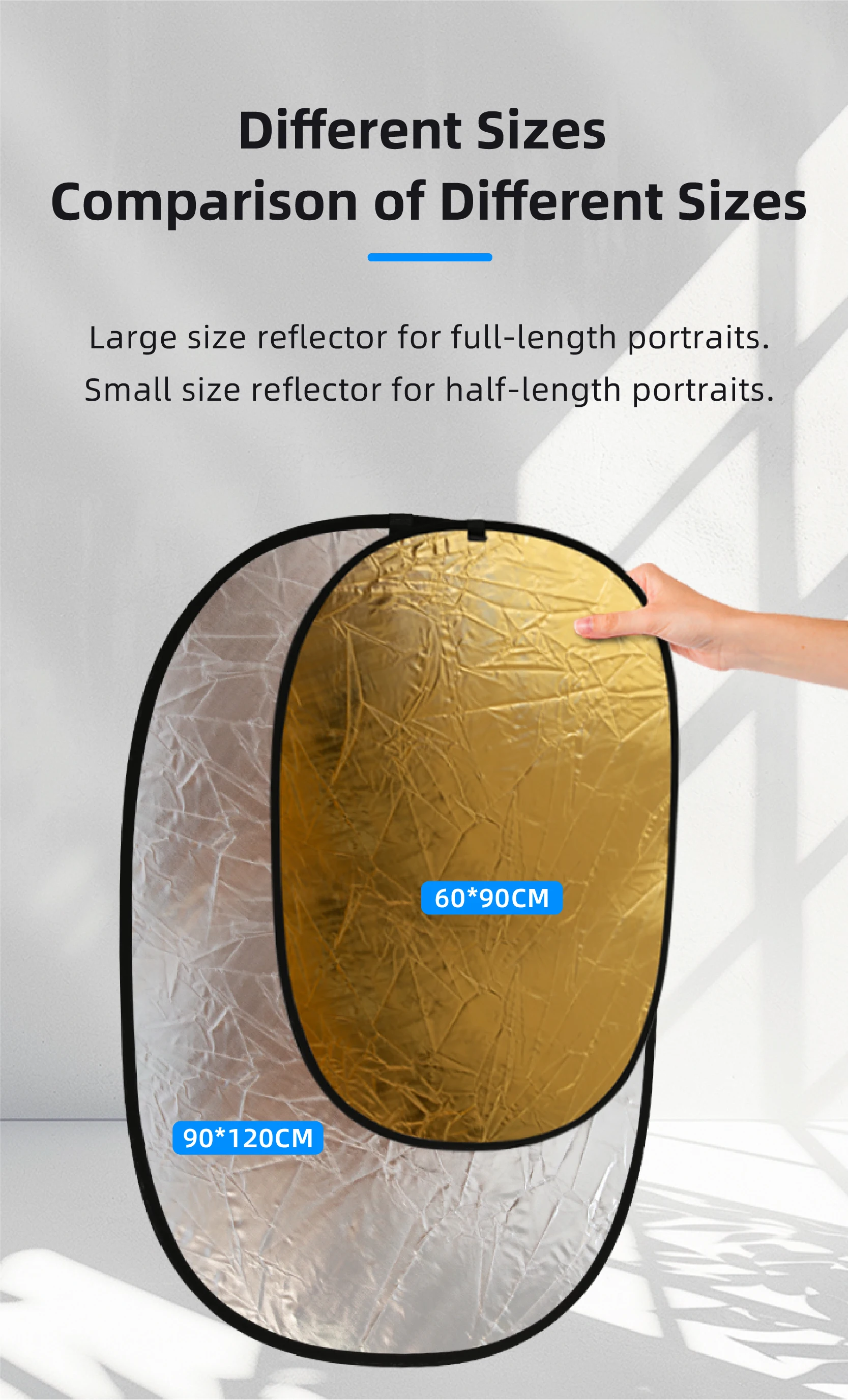 24" 5in1 60X90CM 90X120CM 2in1 7in1 silver white gold portable collapsible soft light round photography reflector photography reflector