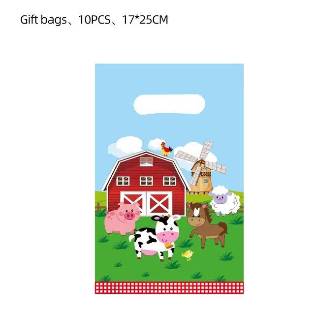 Farm Animals Theme Party Supplies Paper Plate Cup Napkin Invitation Card  Straws Gift Bags Banner Balloon Party Decoration - AliExpress