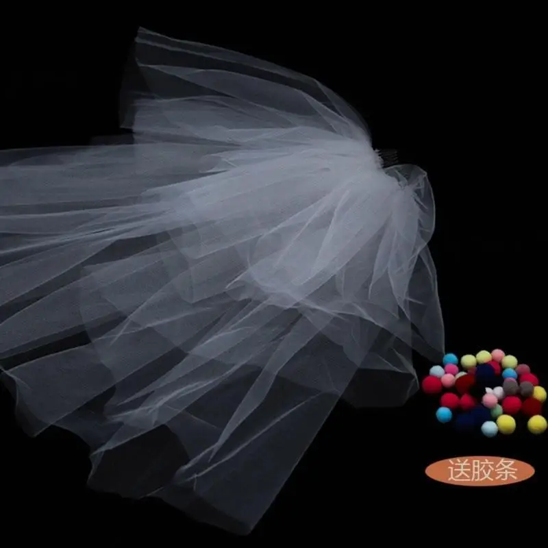 

Colorful Bowknot Short Veil Wedding Women Headdress for Marriage Registration XXFD