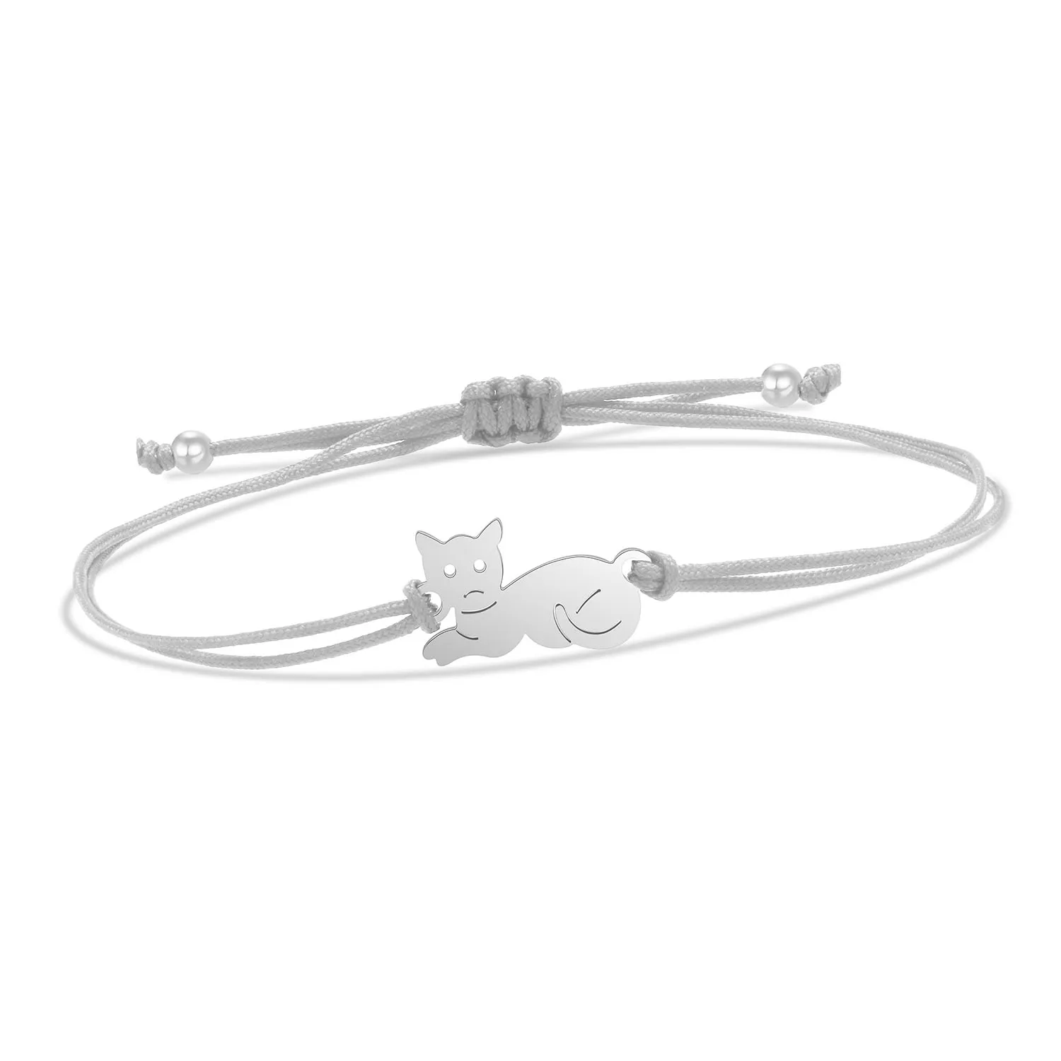 Gold-plated Stainless Steel Delicate Polished Cute Cat Charm Bracelet Women Fashion Red String - PeticaDeals