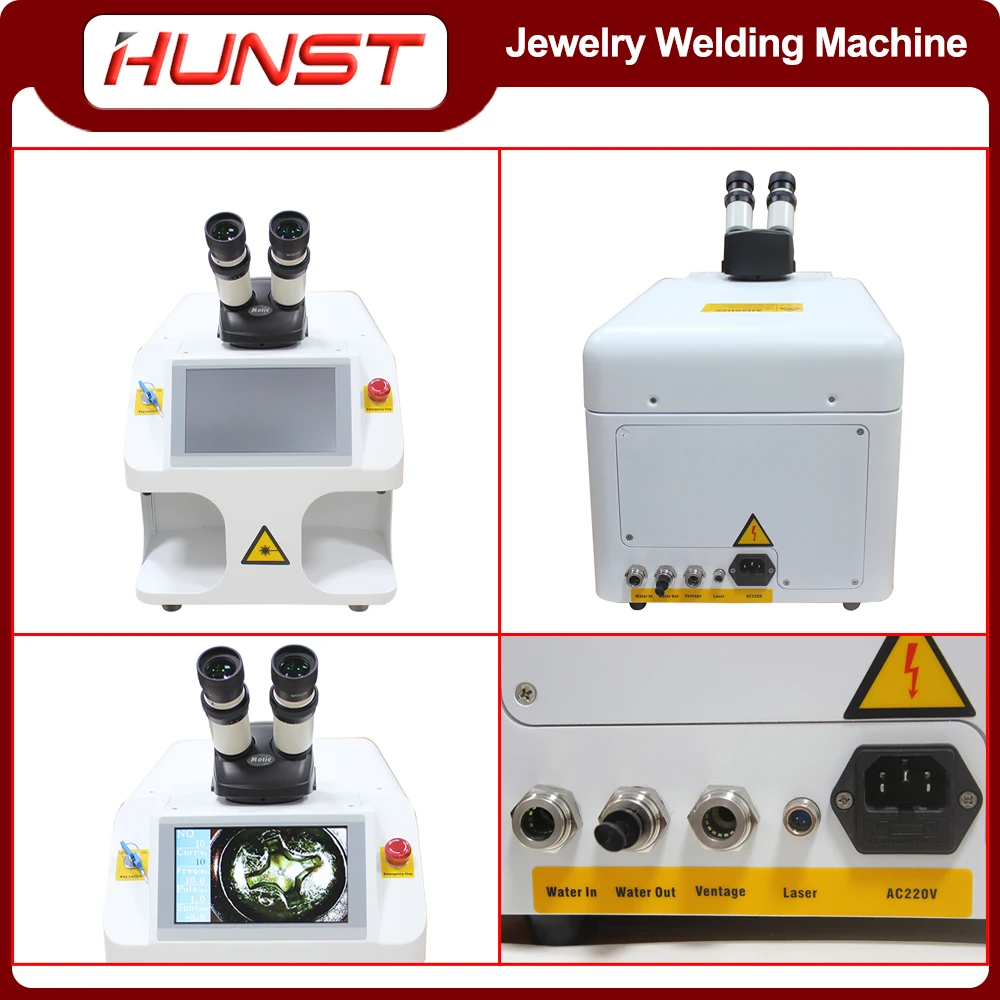 Hunst Jewelry Laser Welding Machine 80W Soldering Mini Portable Fiber Laser Welder for Gold Silver Titanium Rings Necklace Metal