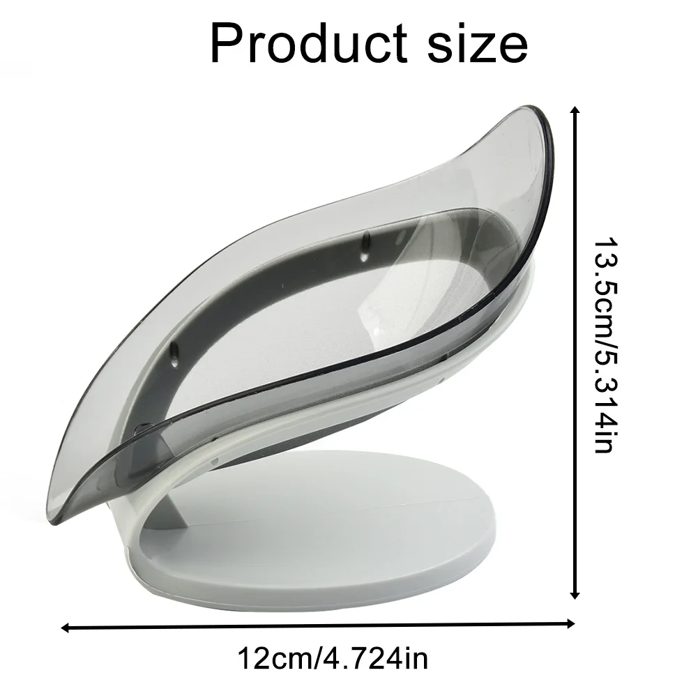 Suction Cup Leaf Soap Dish Box No-Punch Bathroom Shower Soap Dish with Drain Portable Toilet Laundry Holder Basin Tray