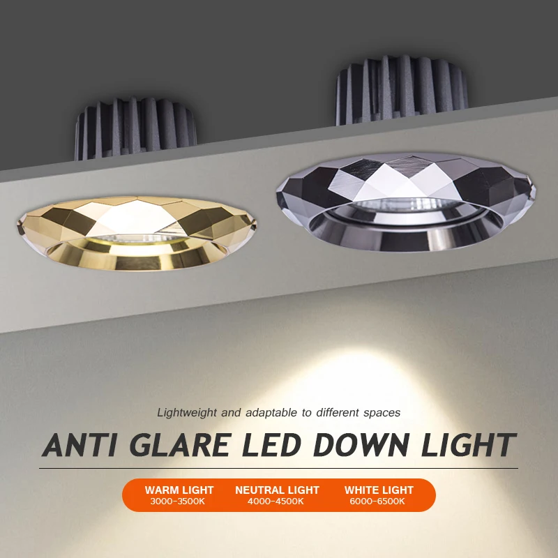 LED Recessed Downlight 7W 5W 85V-265V Dimmable Ceiling Spot Lamp for Home Kitchen Living Room Bedroom Decor Lighting