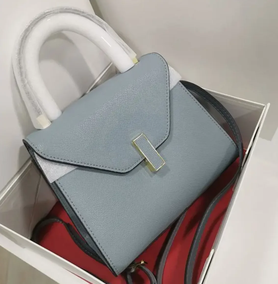 حقيبة يد جلدية مربعة للنساء ، حقيبة ساعي البريد ،...