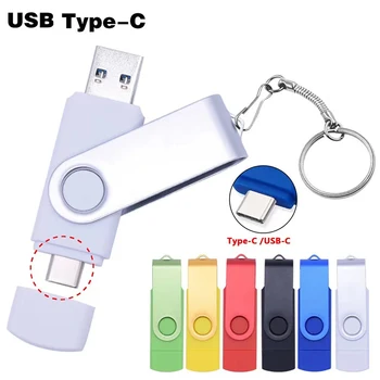 Rotatable USB 3.0 Metal Flash Drive 32GB USB Flash Drive 1TB 2TB Flash Memory Card With Keychain Mobile Phone And Computer Use 1