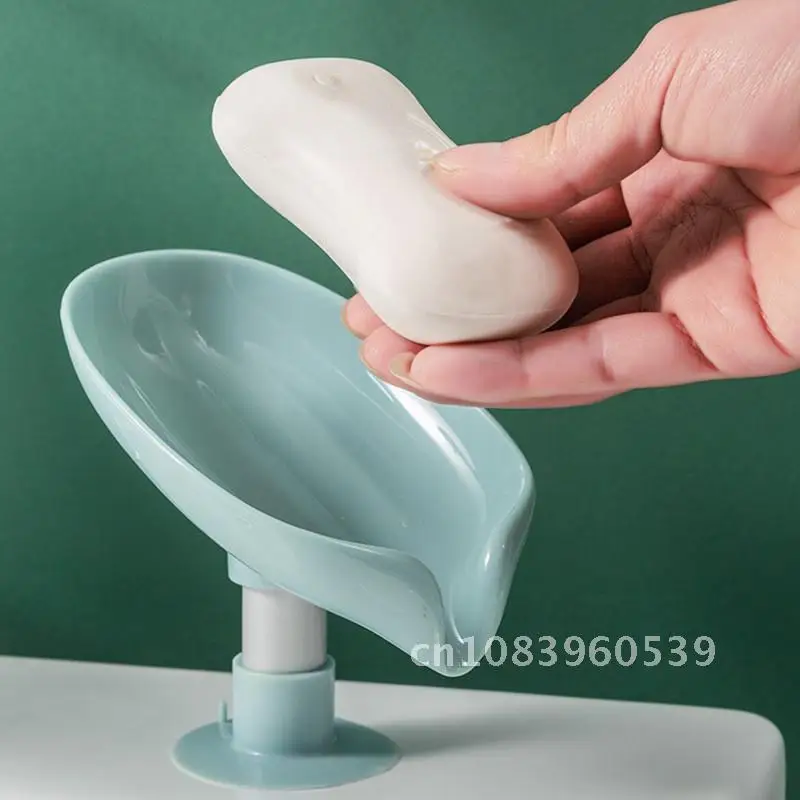 

Soap Dish Holder Leaf Shaped Suction Cup Soap Dish For Bathroom Shower Soap Box Sponge Soap Holder Storage Tray Soap container