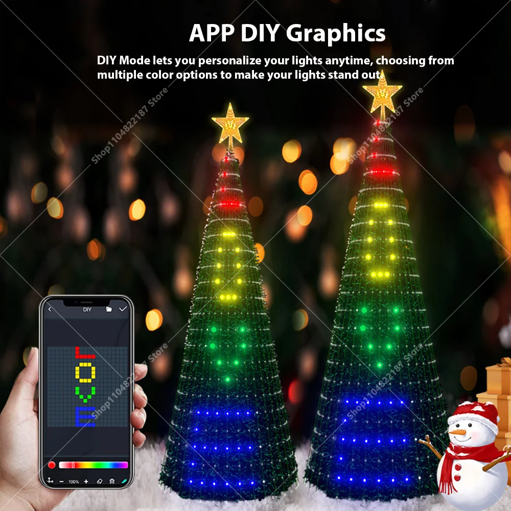 New Christmas Tree 400LED Lights App-Controlled DIY Pattern Display for Home Christmas Tree Decorations Lights