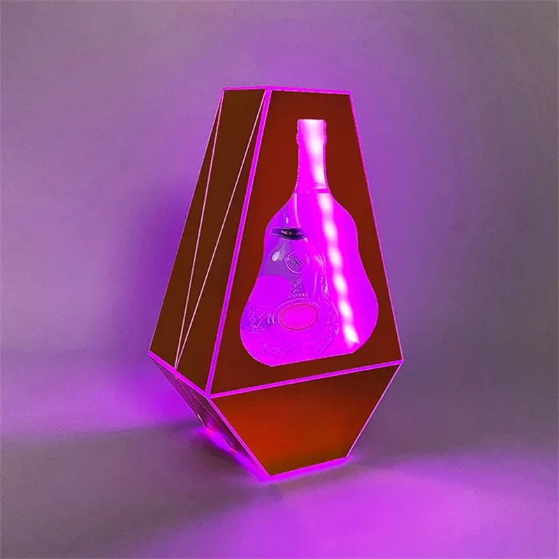 LED luminous neon XO wine seat colorful light champagne king bar KTV luminous display golden wine rack props