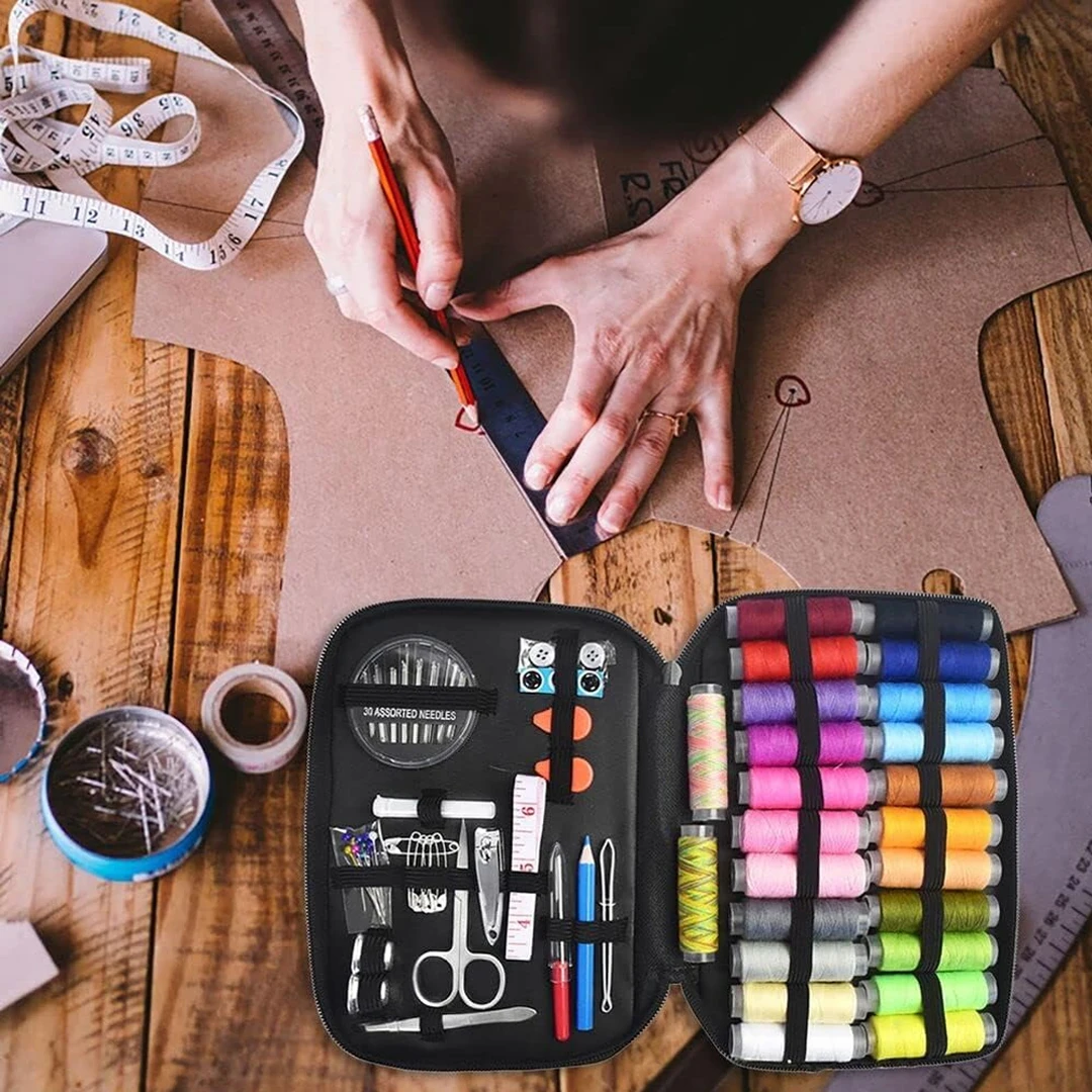바느질 키트 DIY 다기능 바느질 상자 세트, 여행 바느질 키트, 바늘 실 보관 가방, 손 바느질 자수