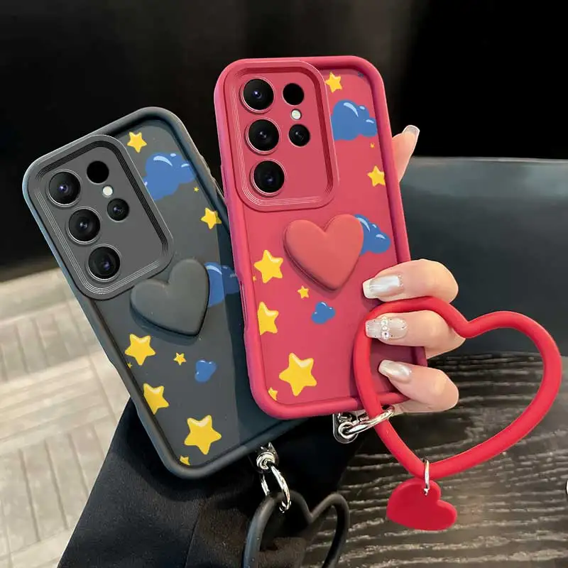 Yellow Star Phone Case Set with Lanyard and Craft Embellishments - 3 Pieces