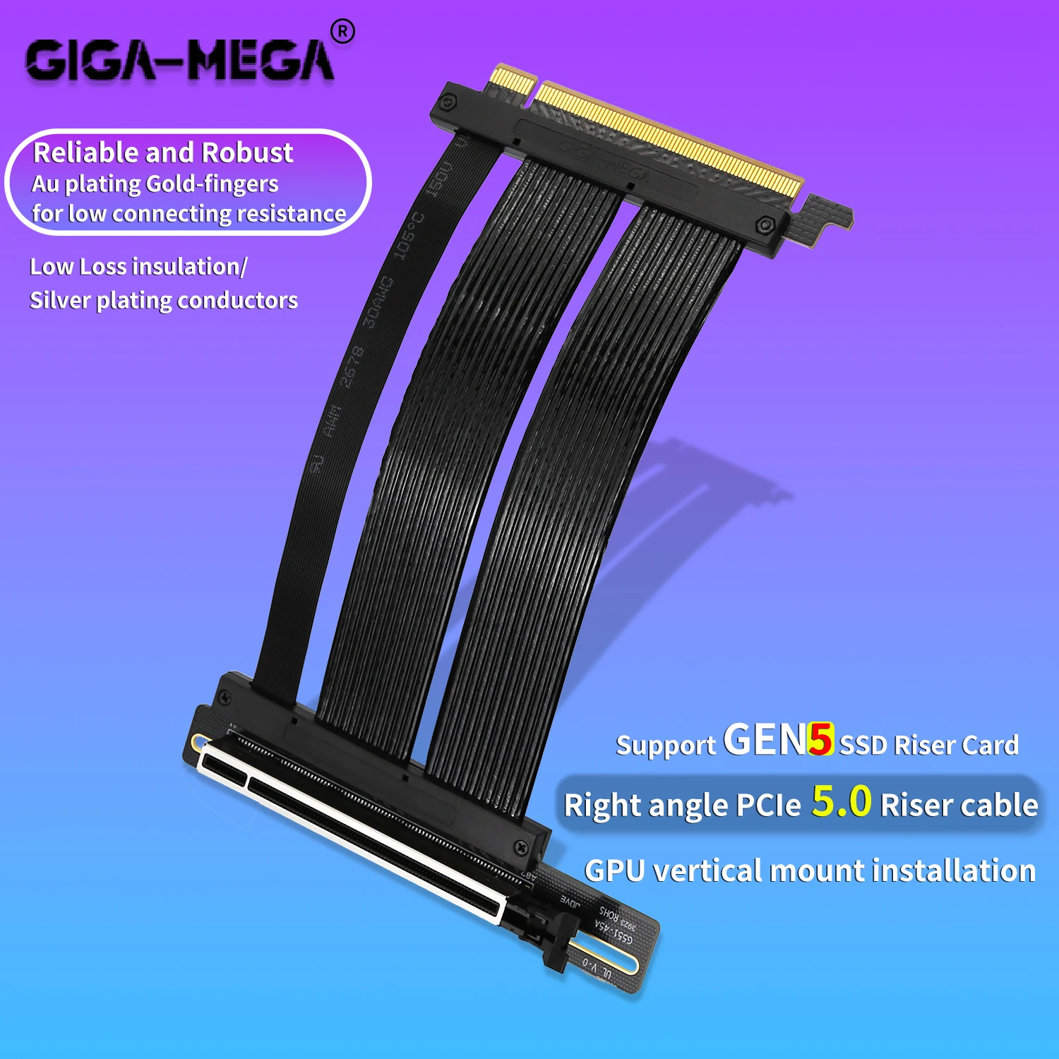 Right angle pcie 5 0 riser cable future proof for gen 5 gpu vertical