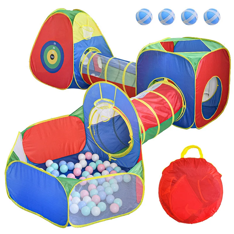

5 Pcs/lot Portable Children's Camping Tent Kids Beach Tent Ocean Ball Pool Kids Tent Pop-up Tent Play House Baby Crawling Tunnel