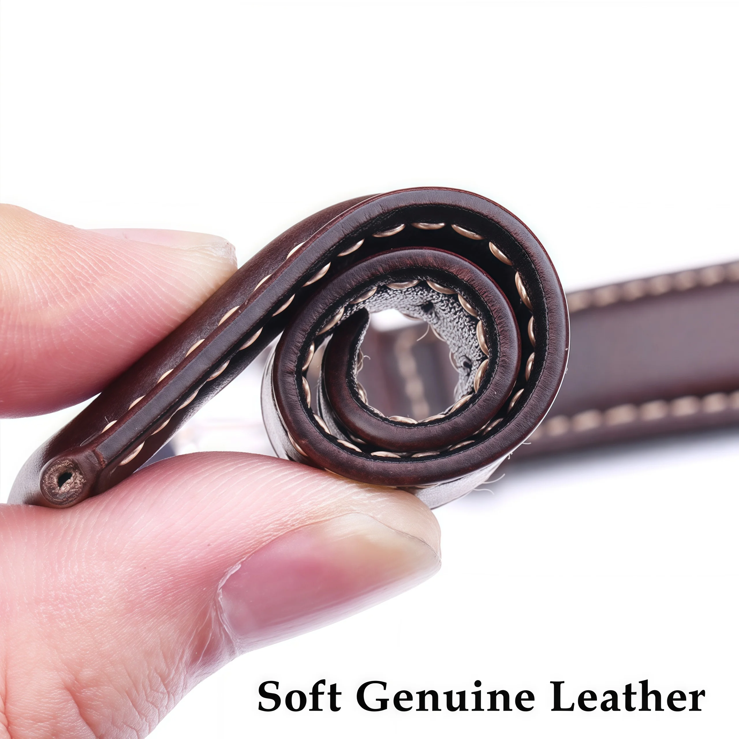 Vintage Genuine Leather Watch Band with Quick Release and Double Push Deployment Clasp