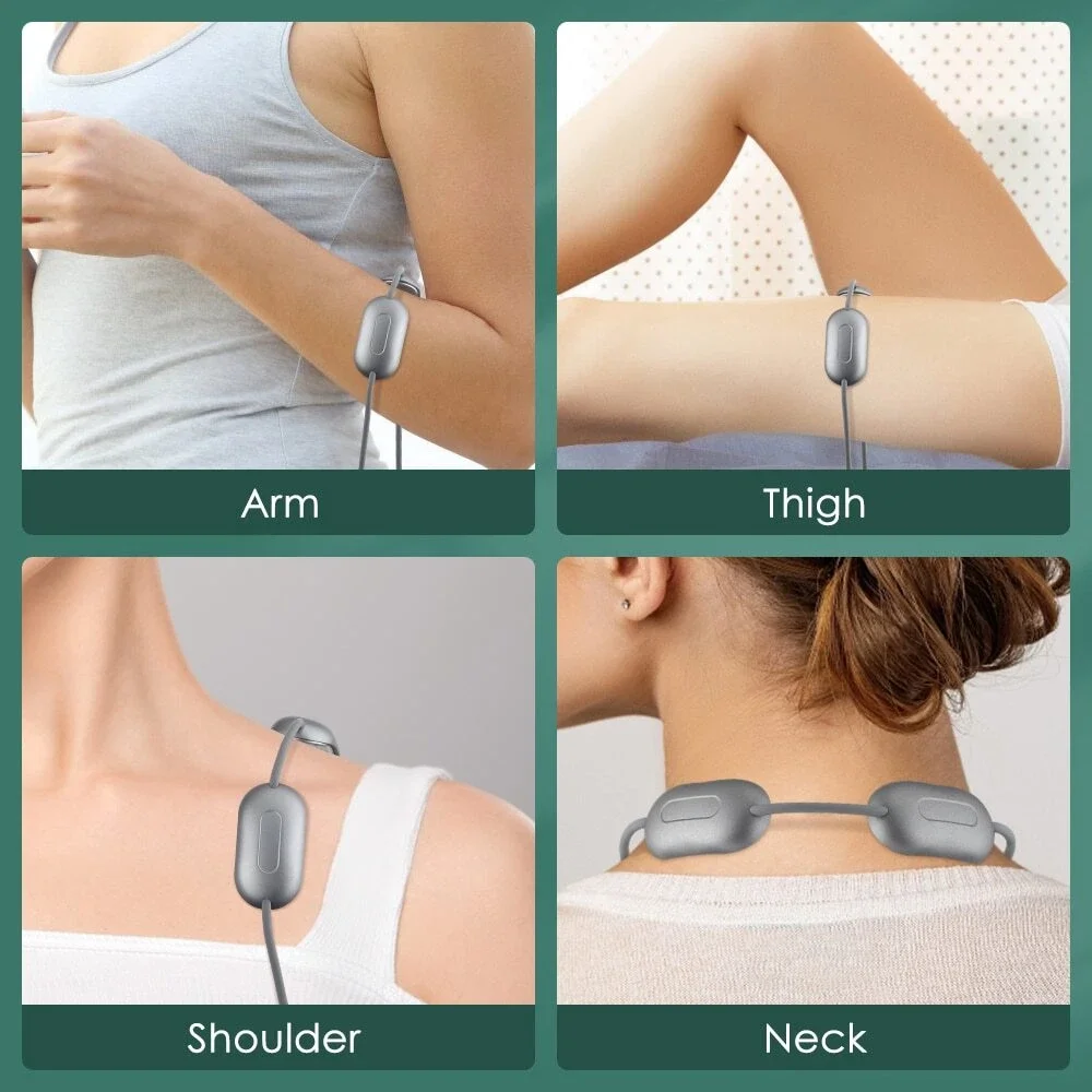 Masajeador Inteligente para Cuello con EMS y TENS Eléctricos, Collar Protector Cervical con Compresa Caliente para Relaj