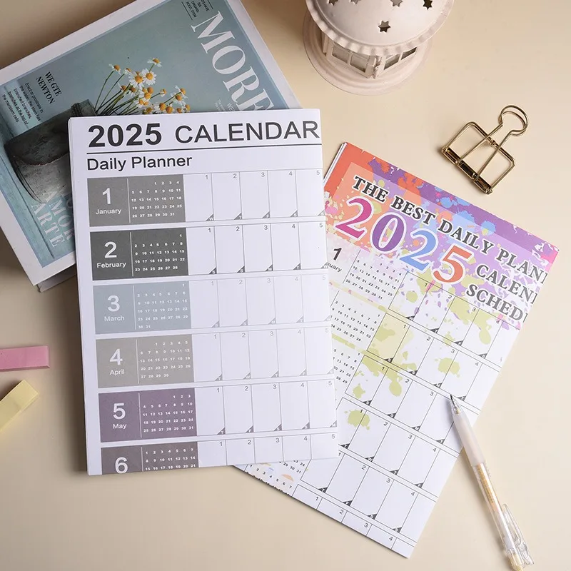 Wall Calendar Full Year Large Size Paper Kawaii Sticker Tape Yearly Weekly Annual Planner Target List Home Office Supplies wall calendar paper wall calendar