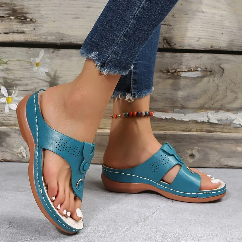 

2023 Fashion Women Sandals Summer Women Shoes Peep Toe Shoes Woman Light Slippers Breathable Wedge Shoes Thick Sandalias Mujer