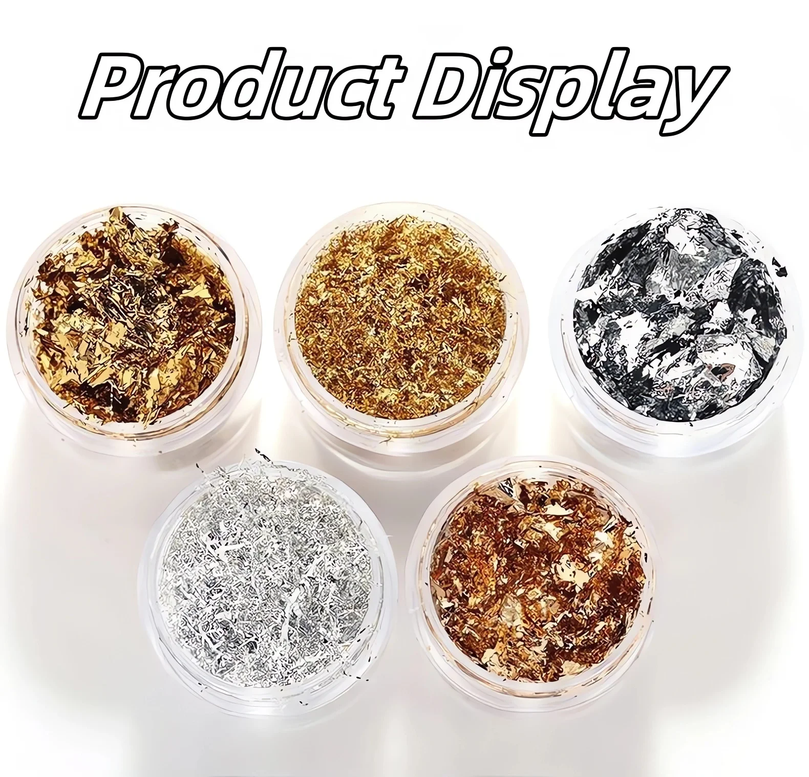 Description Picture 6 of itemGold, Silver, Copper Foil Sequins Glitter Craft Leaf Flake Sheets – Shiny Foil Paper for Gilding DIY Nail Art Decoration