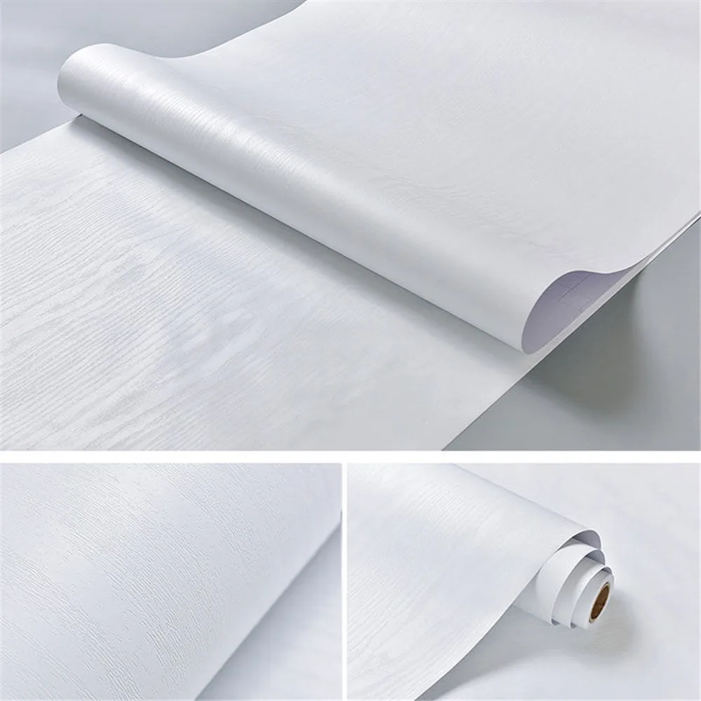 White Wood Peel And Stick Paper Decorative Self-Adhesive Film For Furniture Real Wood Tactile Sensation Surfaces Easy To Clean 5