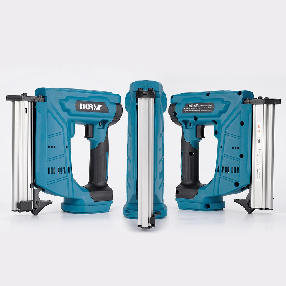 Hormy 18V Rechargeable Lithium Battery Nail Gun F30 Type Gold Gun Nozzle Wireless Woodworking Nail Tool For Makita 18V battery 5