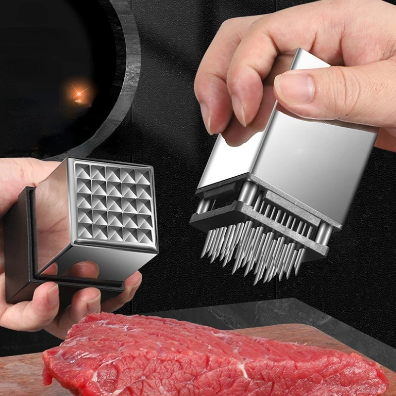 Stainless Steel Steak Tenderizer Kitchen Gadgets Household Kitchen Tools Double-sided Meat Loosener Novel Accessories Dining Bar meat tenderizer,meat hammer