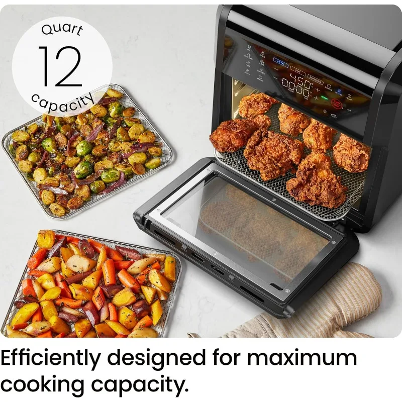 Chefman 12-Quart 6-in-1 Air Fryer Oven with Digital Timer, Touchscreen, and 12 Presets - Family Size Countertop Convection Oven 6