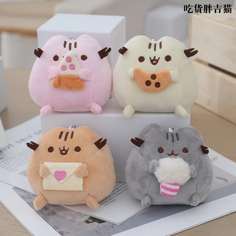Stuffed Animals Pusheens Plushes Doll Keychains Kids Anime Cat Car Key Ring Girls School Bags Pendant Decoration Classic Toys