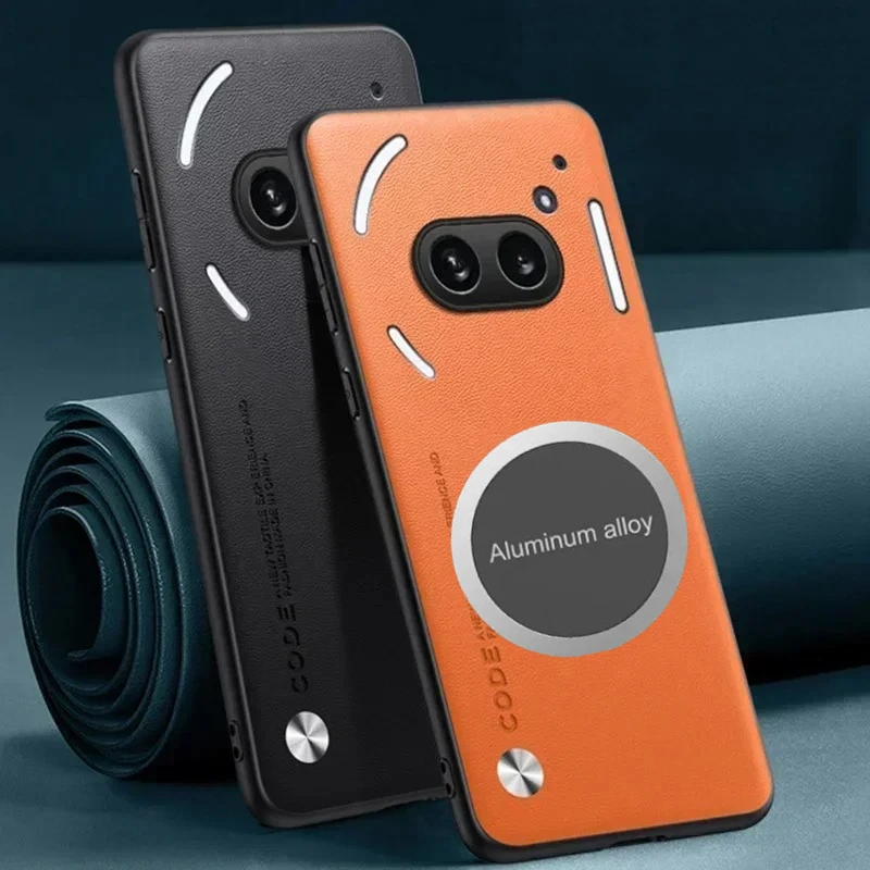 Luxury Metal Magnetic Car Holder Leather Case with Carbon Fibre Protection and Skin Feel Finish