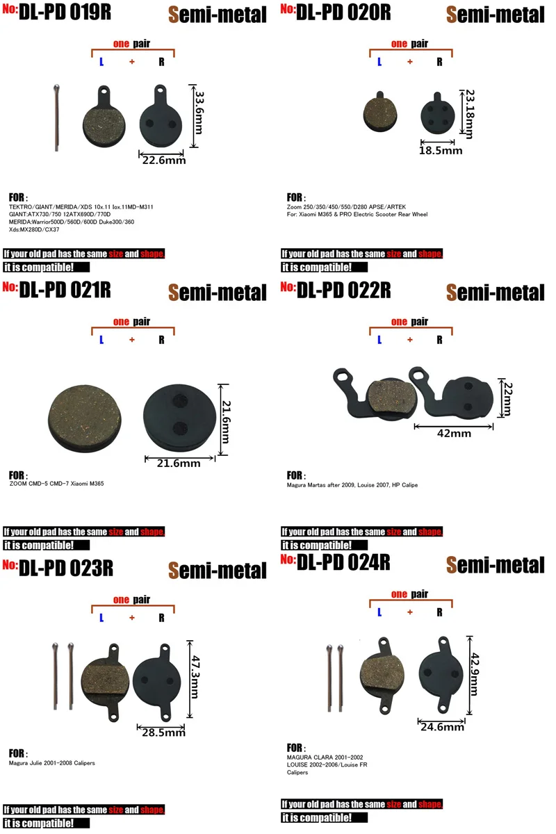 Brake Pads Bicycle Pairs Disc Brake Pads Bicycle Brake Pads