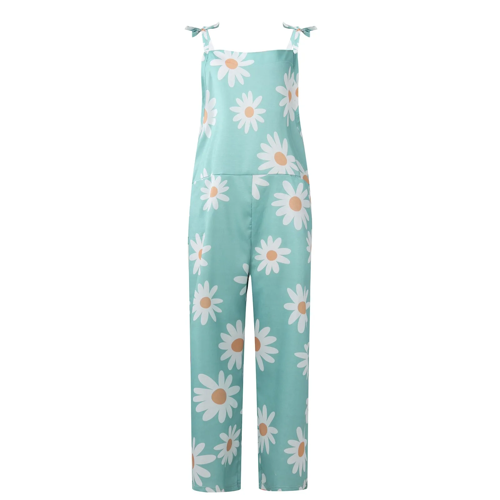 

Женские повседневные Комбинезоны с цветочным принтом, комбинезон без рукавов на завязках, винтажные летние модные комбинезоны свободного кроя