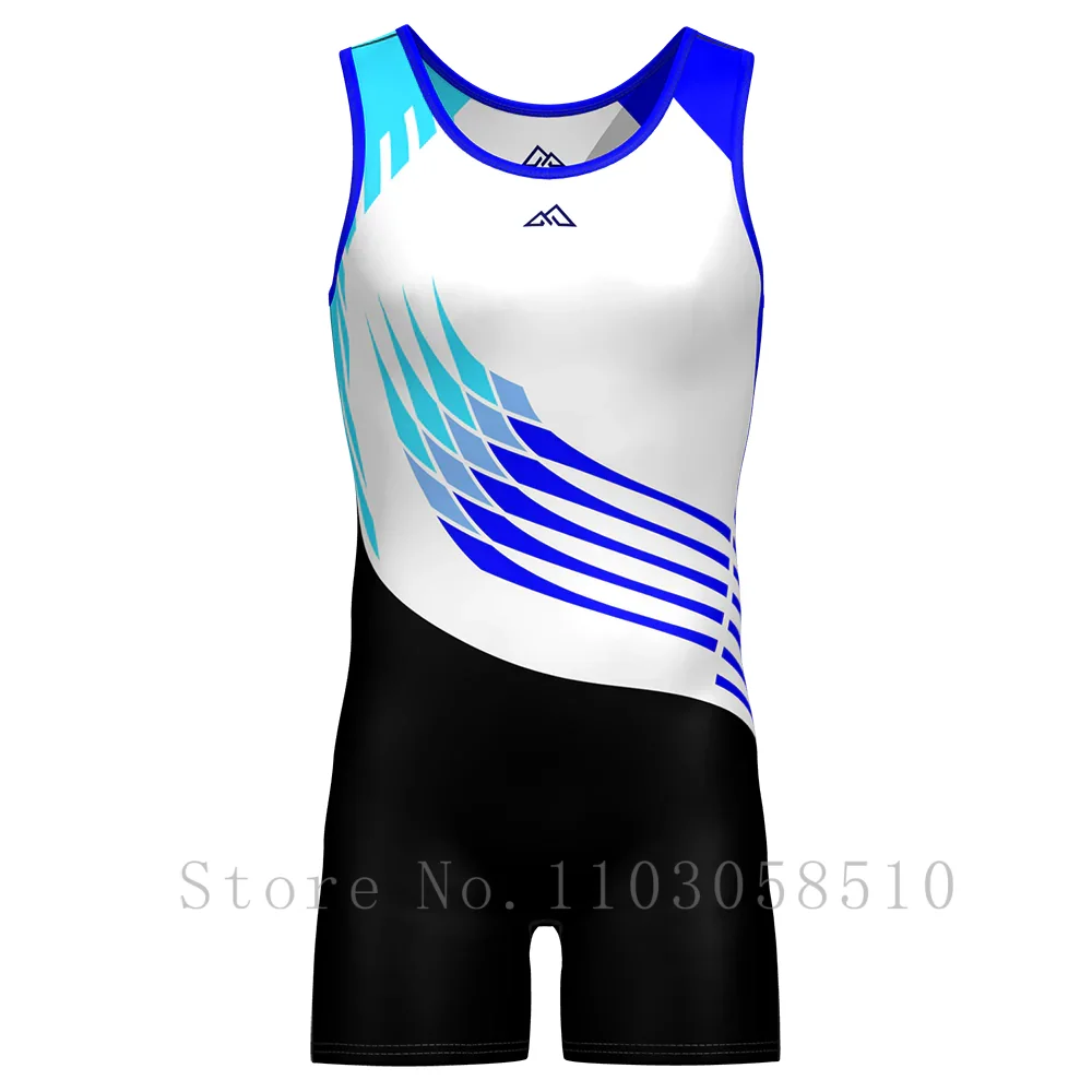Men Wrestling Singlets Performance Suit Trainning One-Piece Powerlifting Sleeveless Gym Fitness Boxing Wears