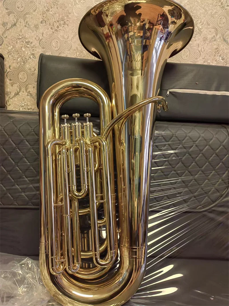 Bb Professional Gold Lacquer Brass Body Tuba