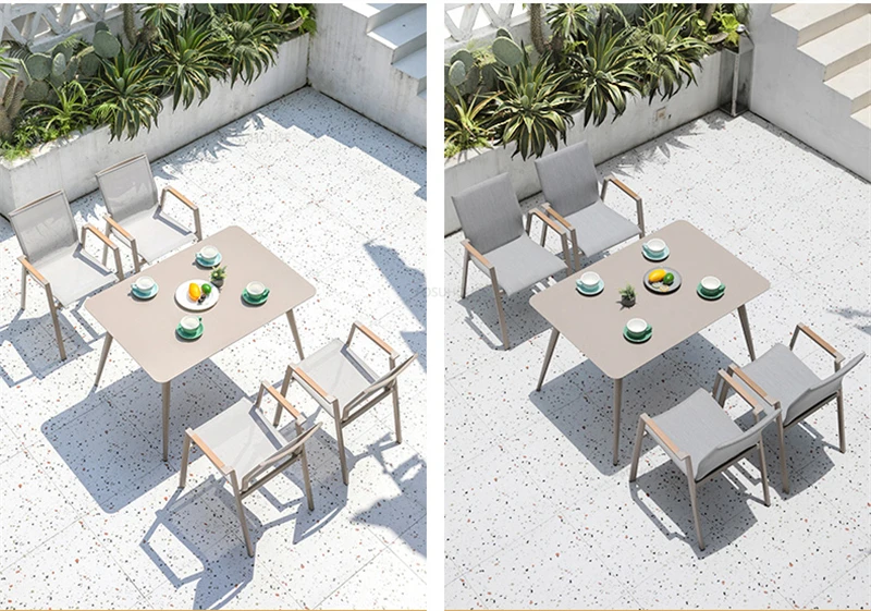 Villa patio Leisure Table Chair Home Outdoor Garden Furniture Sets Garden Outdoor Waterproof Sunscreen Aluminum Alloy Furniture