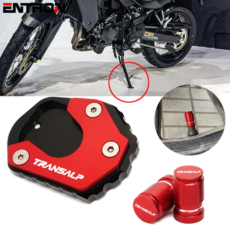 

For Honda TRANSALP XLV 600 650 700 XL600V XL650V XL700V New CNC Side Stand Foot Kickstand Enlarge Extension Support Plate Pad